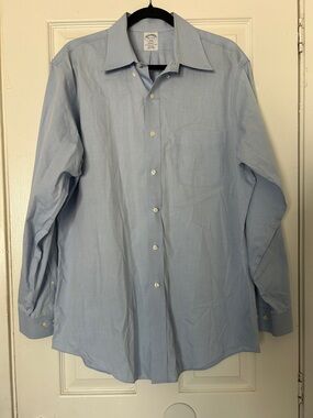 2 Brooks Brothers light blue button down long sleeve shirts
